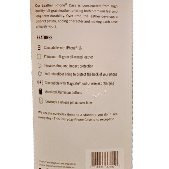 Ridge Case for iPhone 16 Oil-Waxed Full-Grain Leather in Tobacco Brown NIB - Picture 11 of 11